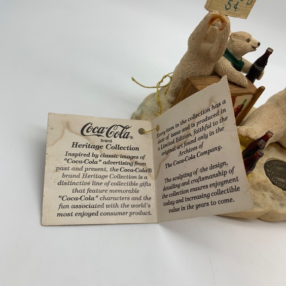 Vintage 1996 Coca-Cola Heritage Collection Bears Coca-Cola Stand Figurine w/ Tag - Picture 13 of 16